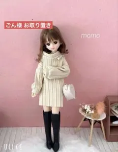 22cmドール服 ハート型バッグ×ニットワンピ♡コーデセット