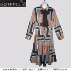 m20115・値下★HOTPING★ロングワンピース・布ストールorベルト付き