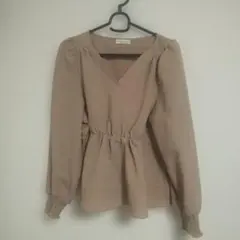 earth music&ecology ベージュ長袖ブラウス