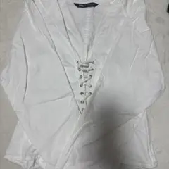 ZARA レースアップ 長袖トップス