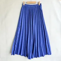 美品　ニコアンド　レディース　プリーツスカート　ブルー　M ロング　マキシ