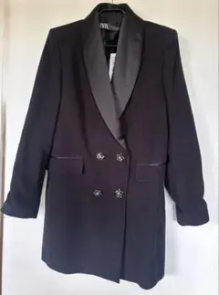 ZARA ダブルブレスト テーラードジャケット ブラック L 新品タグ付き