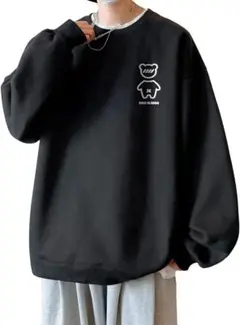 耐久性も抜群✨メンズ トレーナー パーカー Tシャツ 長袖 丸首 グレー