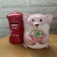 【昭和レトロ】陶器の貯金箱 ポストときつね