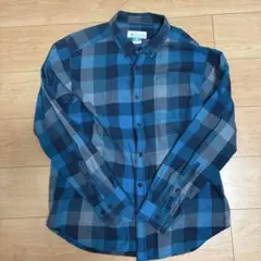 Columbia コロンビア 長袖シャツ L 青チェック柄 コットンシャツ 春物