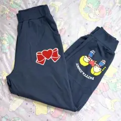 新品未使用 サンリオ パティ＆ジミー スウェット ズボン 薄手 L サガラ刺繍