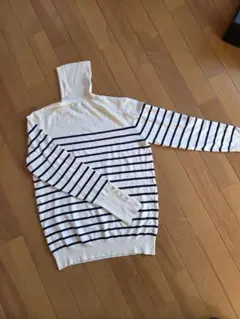 【最終値下げ・早い者勝ち】ZARAストライプ ハイネック長袖ニットセーター
