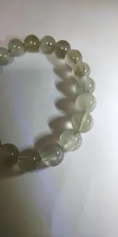 グリーンラビットヘアルチルクォーツ ブレスレット 9.5mm玉16cm 天然石