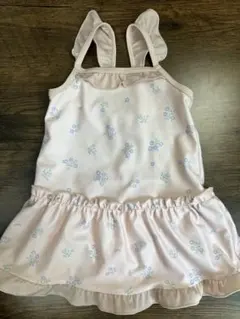 ★美品★90 花柄ワンピース水着 ピンク