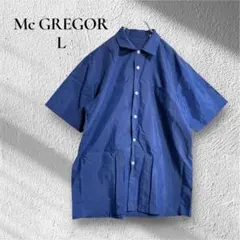 【Mc GREGOR】【L】美品　光沢　透け　メッシュ付　オープン　半袖のサムネイル