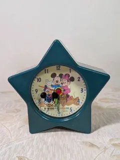 時計　Disney Mickey Mouse　ミッキー　目覚まし グリーン　星型