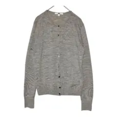 UNIQLO エクストラファインメリノクルーネックカーディガン 長袖 M グレー