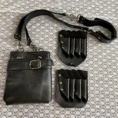 中古】Schott N.Y.C. レザー スマホショルダーバッグ 星スタッズ