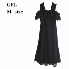 グレイル/フリルオフショルダーフレアロングワンピース/M/ブラック/ru1164