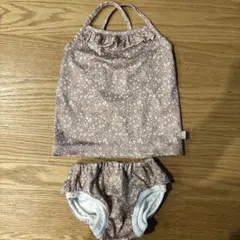 ブラウン系花柄水着セット（女の子）