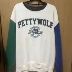 裏起毛　サガラ刺繍　ビッグシルエット　クルーネックスウェット