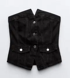ZARA ストラップレス　デニム　トップス Mサイズ