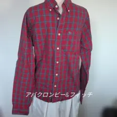 Abercrombie & Fitch レッドチェックシャツ L　秋冬　メンズ