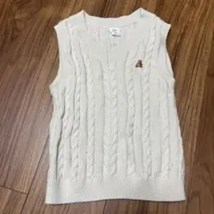 GAP アイボリー ケーブルニットベスト　100cm