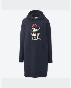UNIQLO ミニーマウス フード付き　Mネイビー　スタンズスウェットワンピース