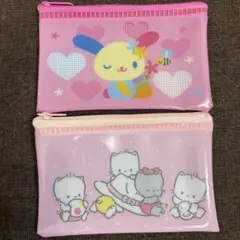 セリア サンリオ キャラクターズ フラットポーチ 2点セット