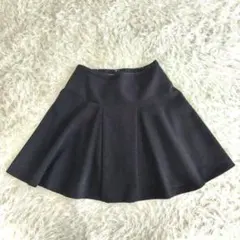 【B&Y】フレアスカート ミニ 裏地付き 切り替え 日本製 合物