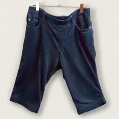 ハーフパンツ ジーンズ風 ストレッチ素材 レディース