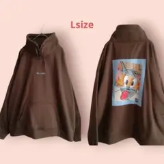h123　トム&ジェリー【L】スウェット/パーカー/長袖/バックプリント/タグ付
