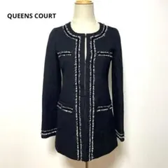 QUEENS COURT クイーンズコート ノーカラージャケット 0 ブラック