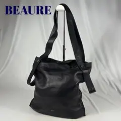 BEAURE　ヴュレ カウレザー 2WAY ハンドル トートバッグ ブラック