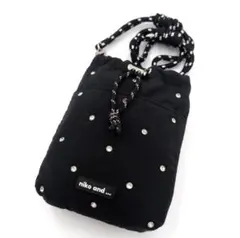 niko and... ビジュー　ショルダーバッグ ブラック　巾着　美品