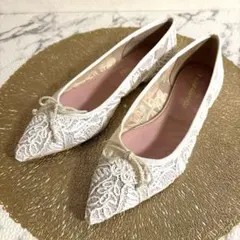 Pretty Ballerinas レース バレエシューズ 38 白 リボンのサムネイル