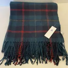 新品タグ付きグローバルワーク　大判ダークグリーン チェックストール　マフラー