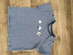 期間限定値引き！ファミリア　ストライプ柄　100%コットンTシャツ