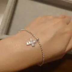 【Folli Follie（フォリフォリ）　クロスブレスレット　シルバー925】