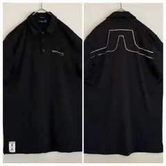 【希少デザイン★未使用に近い】J.LINDEBERG ポロシャツ★ブラック黒★Lのサムネイル