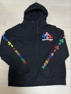 クロムハーツマルチカラーセメタリークロスプリントプルオーバーパーカーフーディー CHROME HEARTS クロムハーツ マルチカラー クロス プルオーバー
