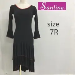 【美品 】サンリーヌ 2way 社交ダンスワンピース ドレス レースアシメ 美品 】サンリーヌ 2way 社交ダンスワンピース ドレス レースアシメ