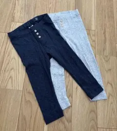 H&M レギンスセット グレーネイビー 80 90