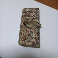 最終価格)花柄刺繍リボン付きスリッパ携帯ポーチ&スリッパ