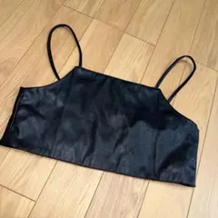 最終価格 レディース M size ショート 合皮 ベスト ブラック