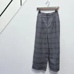 ローリーズファーム/スラックスパンツ/チェック柄/ゆったり/ハイウエスト/細見え