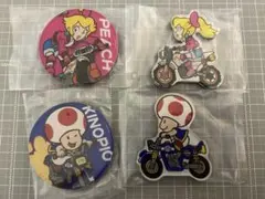 マリオカートワールドキャラマグネッツ　キノピオAB　ピーチAB