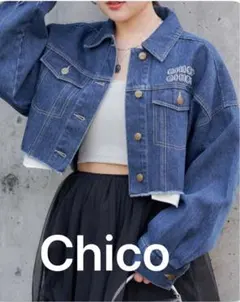 Chico カットオフショートGジャン　ブルーのサムネイル