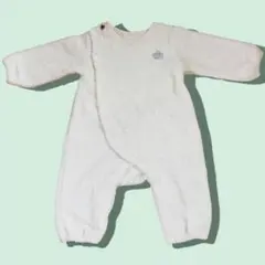 美品【ベビー服】ボア素材 ホワイトロンパース＊70〜80cm