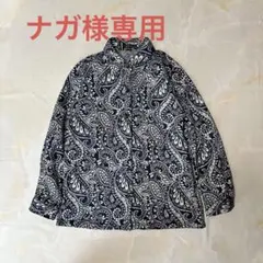 ペイズリー柄 シャツ M〜L ネイビー系