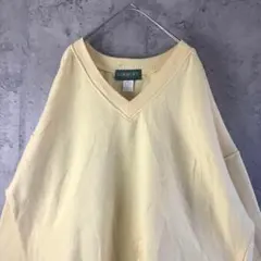 A3584古着　スウェット　イエロー　無地　90s Y2K