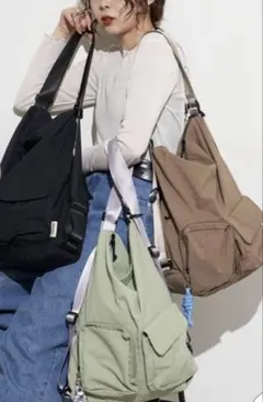 KAIRI企画　ミニショルダー付きマルチBAG カーキ　新品未使用のサムネイル