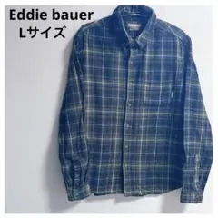 USED◇Eddie bauer エディーバウアー 長袖チェックシャツ 紺 L
