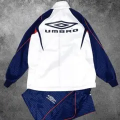 美品 アンブロ セットアップ Y2K ジャージ上下 ネイビー 上M下L